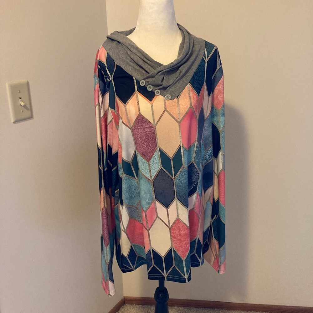 Woman’s top. Bright colors go with everything!